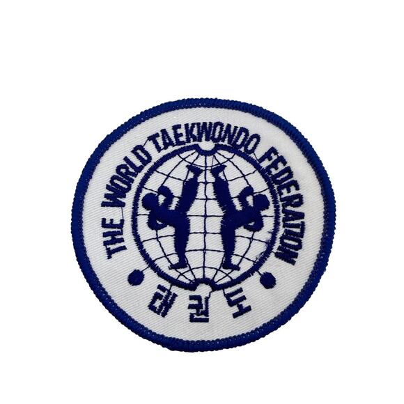 Vintage The World Tae Kwon Do Federation Jacket Patch Martial Arts Sew On - Picture 1 of 3